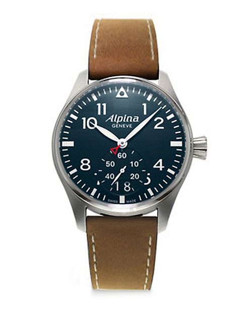 Alpina - Sapphire Crystal Leather Strap Watch