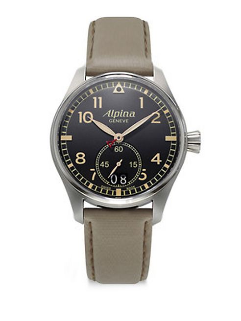 Alpina - Sapphire Crystal Leather Strap Watch