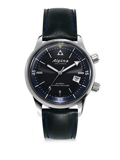 Alpina - Sapphire Crystal Leather Strap Watch