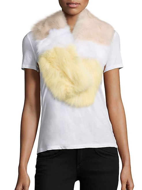 Yves Salomon - Colorblock Fox Fur Scarf