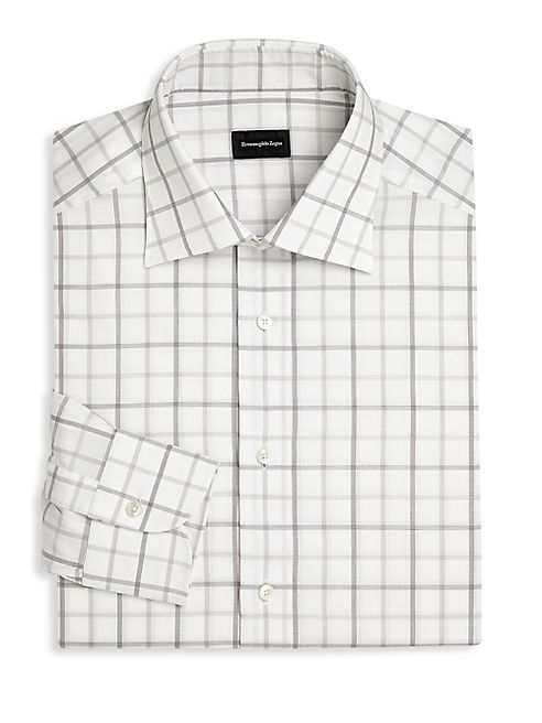 Ermenegildo Zegna - Windowpane Check Regular-Fit Dress Shirt