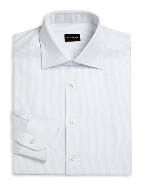 Ermenegildo Zegna - Pinstriped Regular Fit Dress Shirt