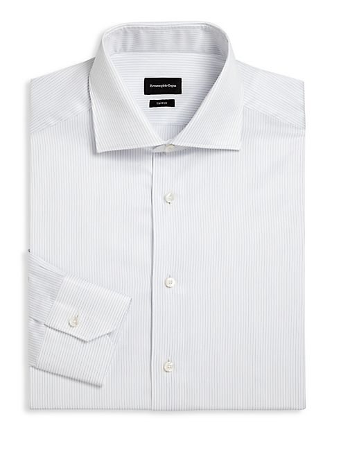 Ermenegildo Zegna - Pinstriped Regular Fit Dress Shirt