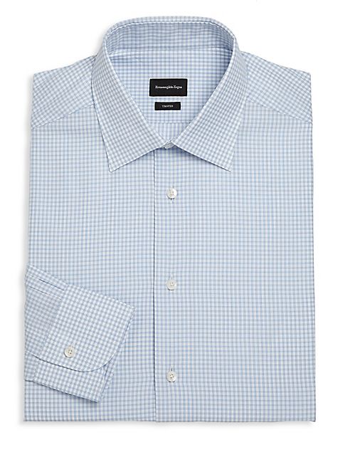 Ermenegildo Zegna - Checked Regular-Fit Cotton Dress Shirt