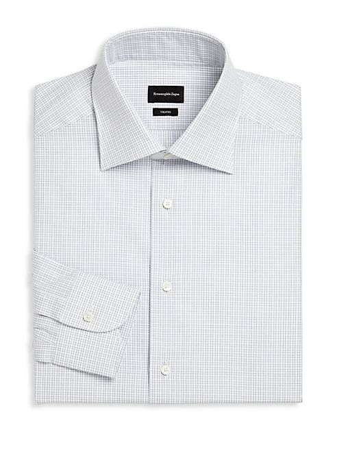 Ermenegildo Zegna - Micro Checked Regular Fit Dress Shirt