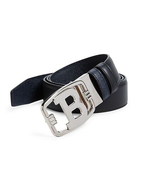 Bally - Signature Logo Buckle   Leather Belt