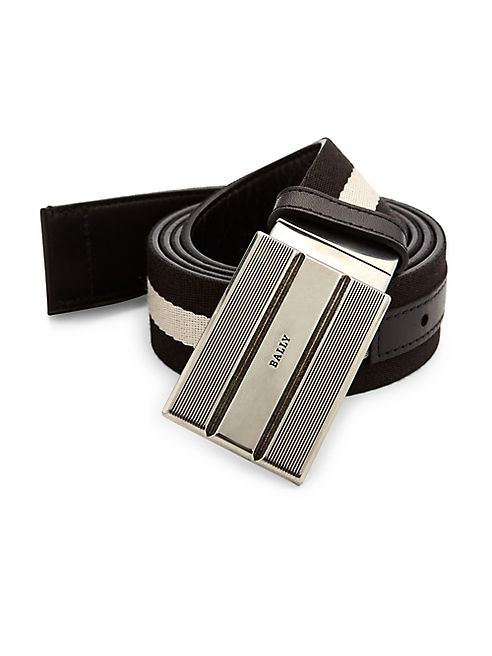 Bally - Striped Cotton Blend Belt