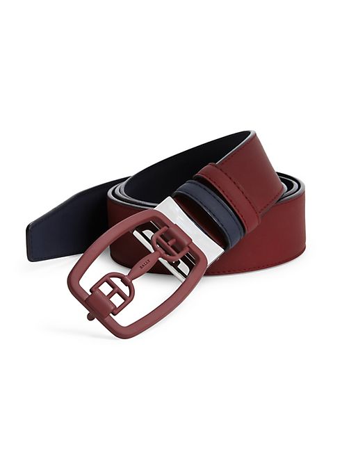 Bally - Logo Buckle   Leather Belt