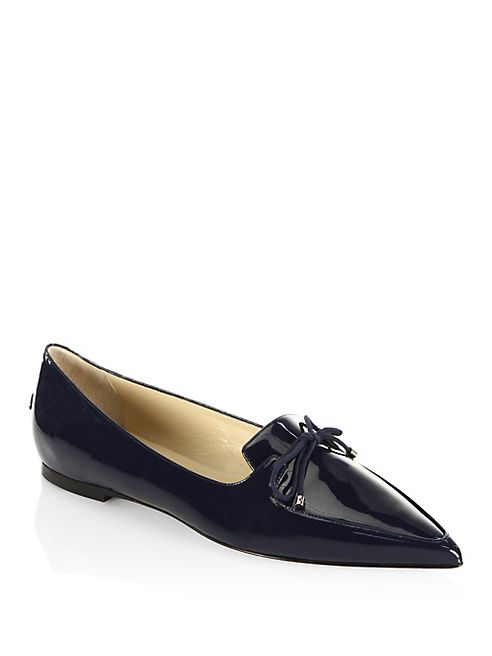 Jimmy Choo - Genna Patent Leather Point Toe Flats