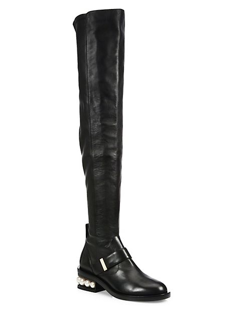 Nicholas Kirkwood - Casati Pearly Heel Leather Over-The-Knee Boots