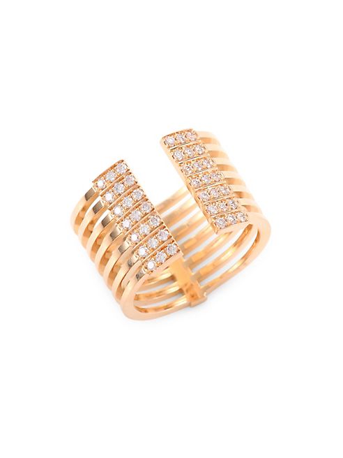 Melissa Kaye - Izzy Diamond & 18K Yellow Gold Open Ring