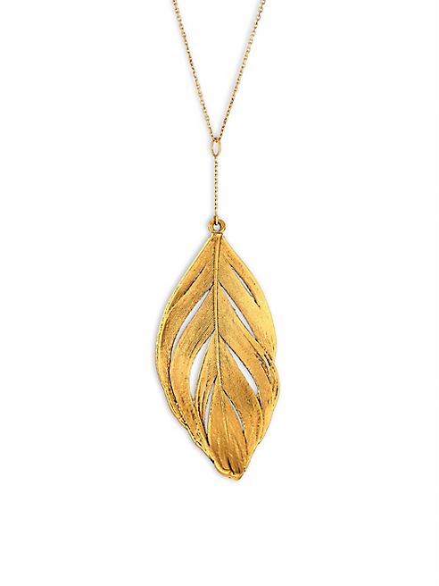 Aurélie Bidermann - Swan Feather 18K Yellow Gold Pendant Necklace