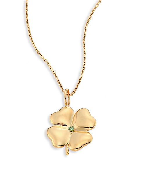 Aurélie Bidermann - Clover Tsavorite & 18K Yellow Gold Pendant