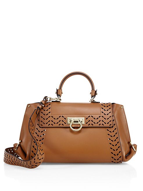 Salvatore Ferragamo - Sofia Medium Perforated Leather Satchel