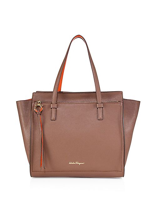 Salvatore Ferragamo - Amy Large Two-Tone Leather Tote