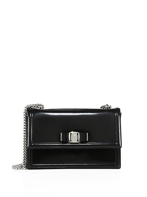 Salvatore Ferragamo - Ginny Glossy Leather Crossbody Bag