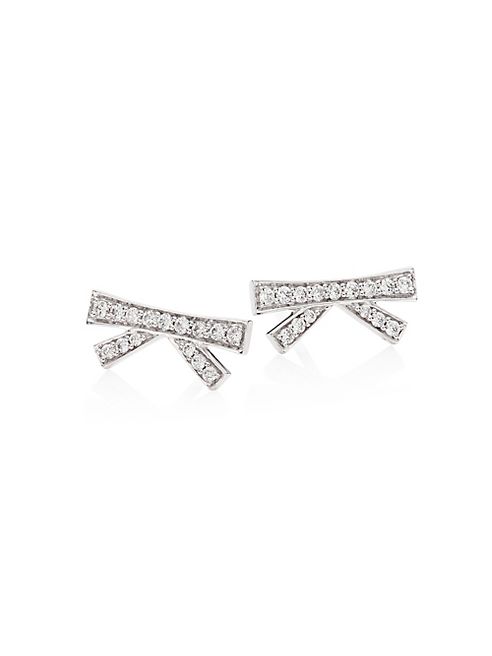 Hueb - Origami Diamond & 18K White Gold Stud Earrings