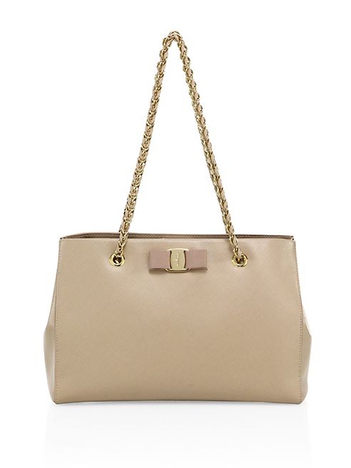 Salvatore Ferragamo - Small Melike Saffiano Leather Chain Tote