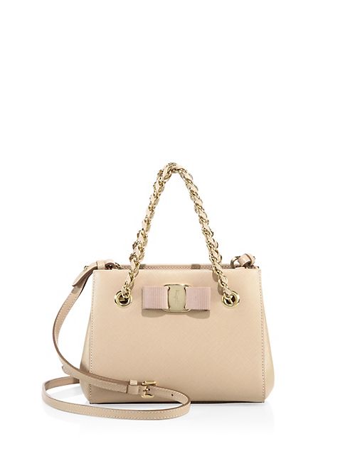 Salvatore Ferragamo - Mini Melike Saffiano Leather Chain Tote