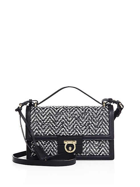 Salvatore Ferragamo - Woven Chevron Leather Shoulder Bag