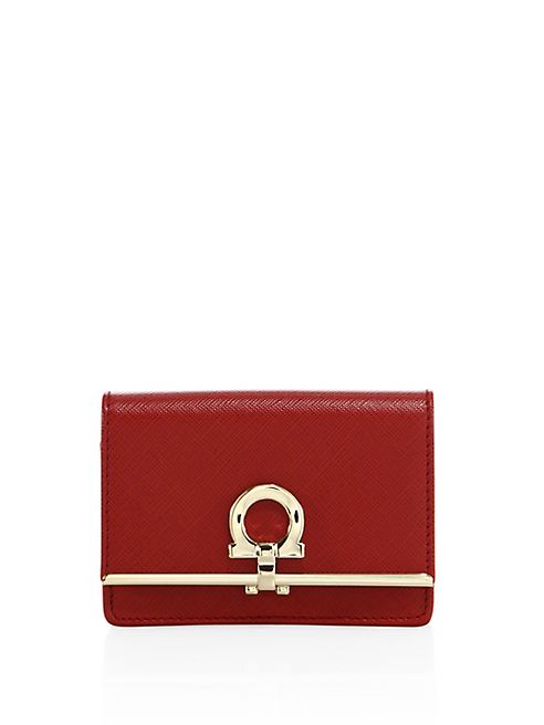 Salvatore Ferragamo - Gancini Leather Card Case Keychain