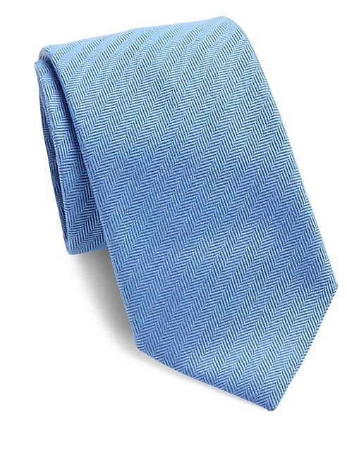 Eton - Herringbone Texture Wool & Silk Blend Tie