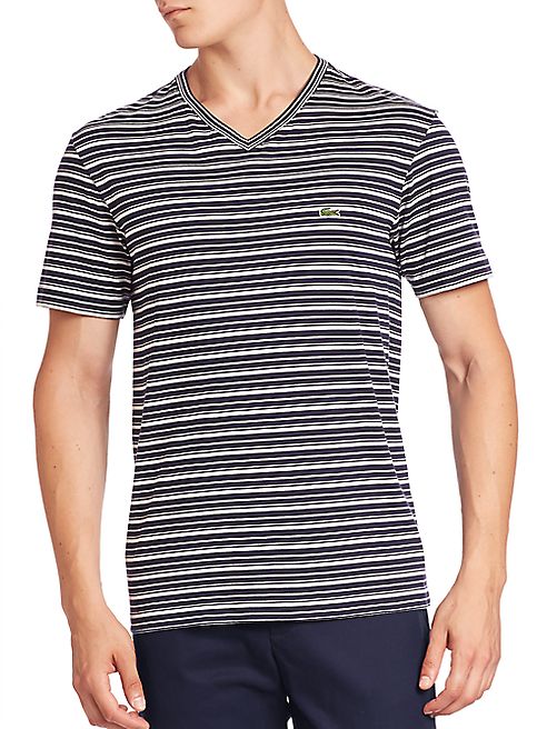 Lacoste - Striped V-Neck Tee