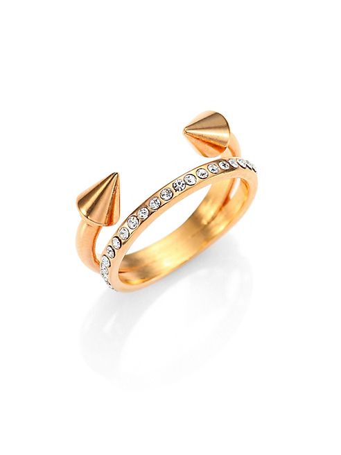 Vita Fede - Ultra Mini Titan Crystal Double-Band Ring/Rose Goldtone