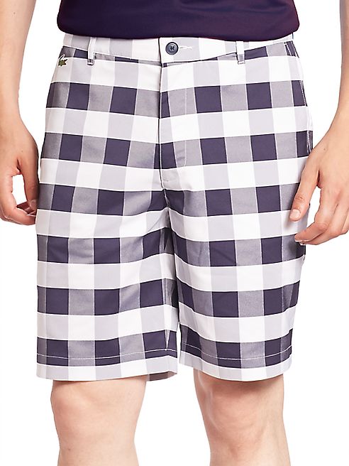 Lacoste - Golf Stretch Gingham Plaid Shorts