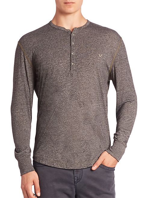 True Religion - Solid Long Sleeve Henley