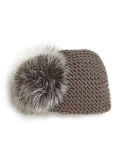 Jennifer Behr - Fox Fur Pom-Pom & Cashmere Kerchief