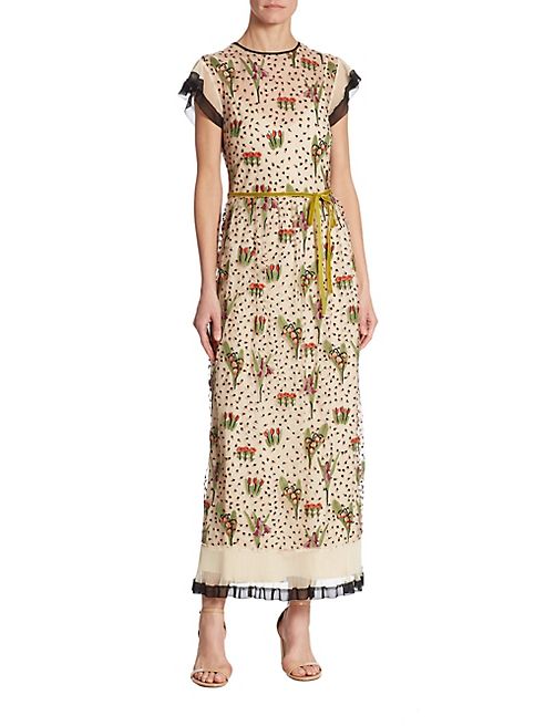 RED Valentino - Floral Embroidered Maxi Dress