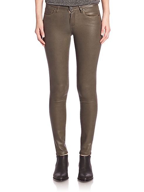 PAIGE - Verdugo Ultra-Skinny Transcend Olive Coated Pants