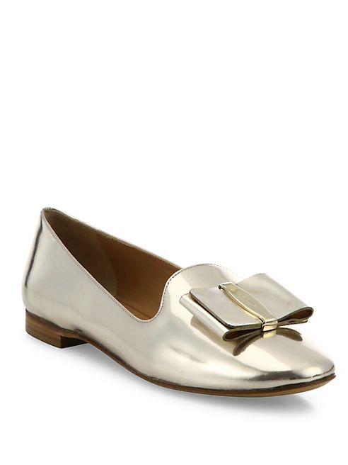 Salvatore Ferragamo - Elisabella Metallic Leather Loafers