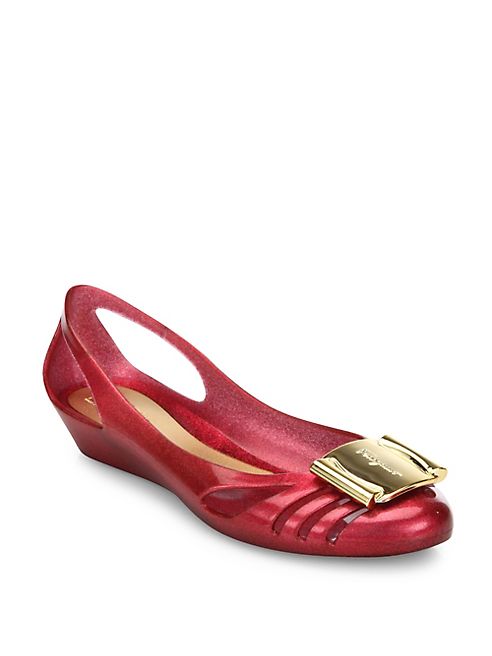 Salvatore Ferragamo - Glitter Bermuda Jelly Flats