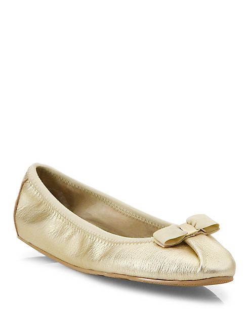 Salvatore Ferragamo - My Joy Metallic Leather Ballet Flats