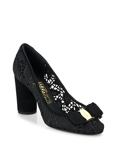 Salvatore Ferragamo - Estelle Floral Lace Pumps