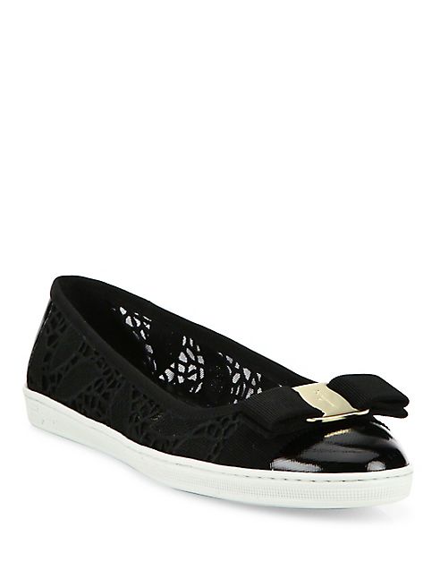 Salvatore Ferragamo - Rufina Lace Bow Sneaker Flats