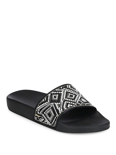 Salvatore Ferragamo - Groove Crystal Mosaic Pool Slides