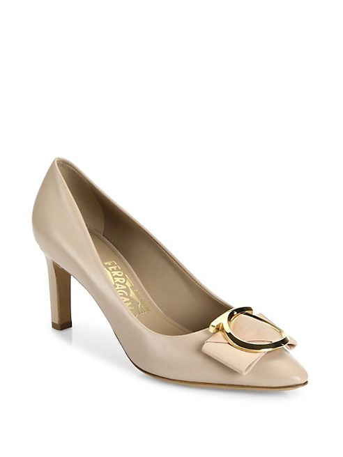 Salvatore Ferragamo - Ezia Gancio Leather Pumps