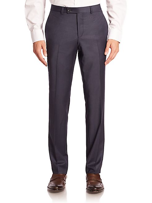 Saks Fifth Avenue Collection - Modern Geometric Wool Trousers