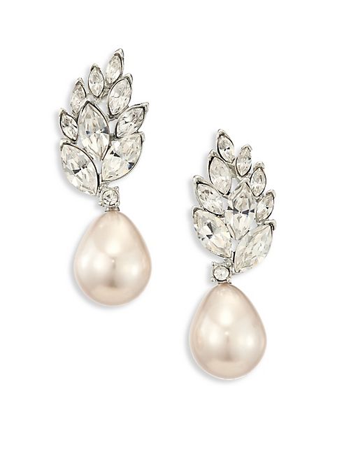 Kenneth Jay Lane - Crystal & Faux-Pearl Drop Earrings