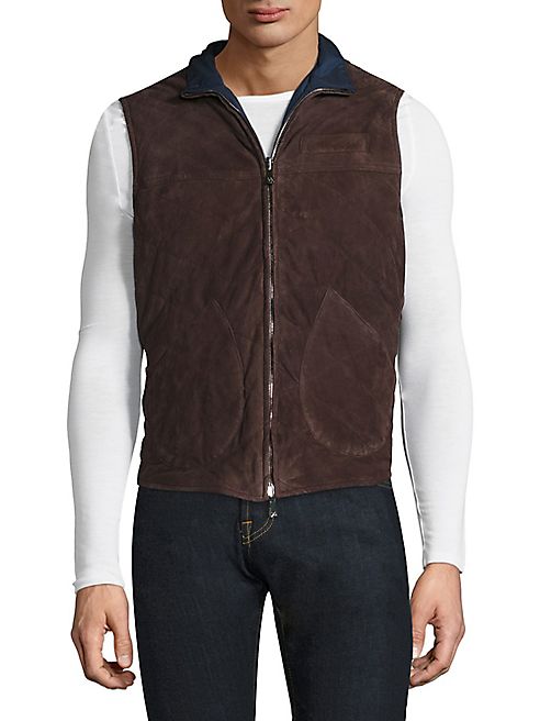 ISAIA - Reversible Suede Zip-Front Vest