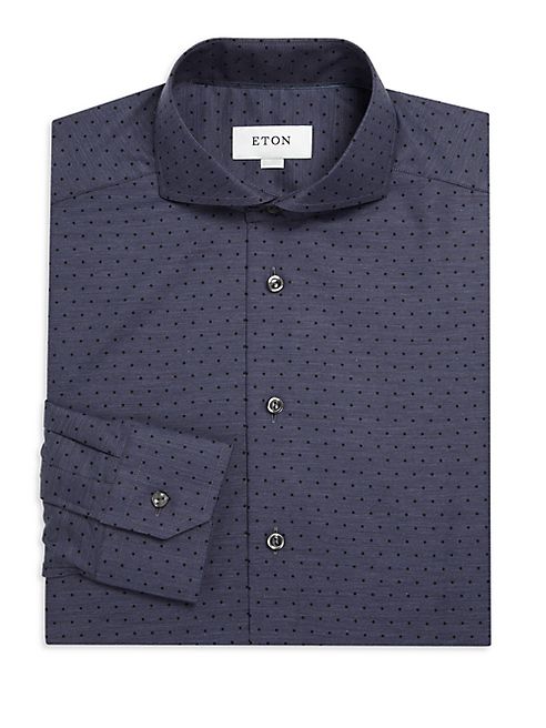 Eton - Slim-Fit Polka Dotted Cotton Dress Shirt