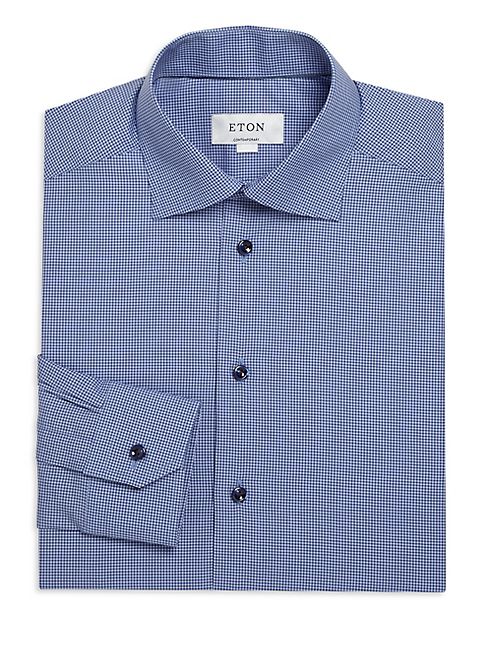 Eton - Contemporary-Fit Cotton Check Dress Shirt