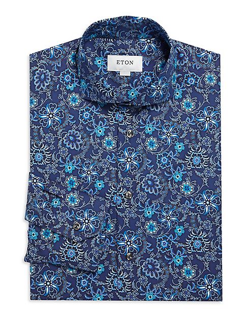 Eton - Slim-Fit Floral Printed Dress Shirt