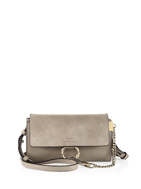 Chloé - Mini Faye Leather & Suede Shoulder Bag