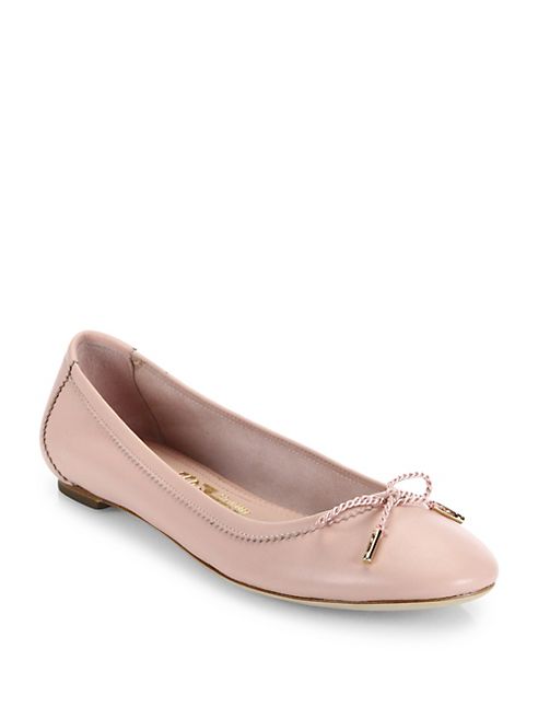 Salvatore Ferragamo - Enea Glove Bow Leather Ballet Flats