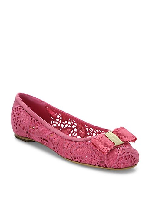 Salvatore Ferragamo - Varina Laced Leather Ballet Flats