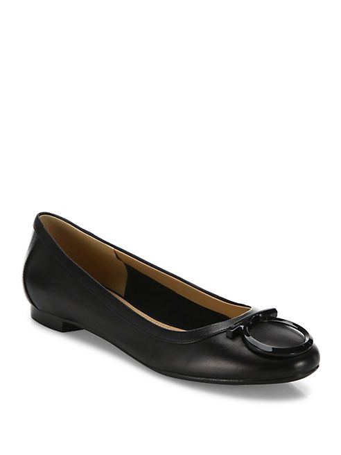 Salvatore Ferragamo - Ena Tonal Leather Ballet Flats